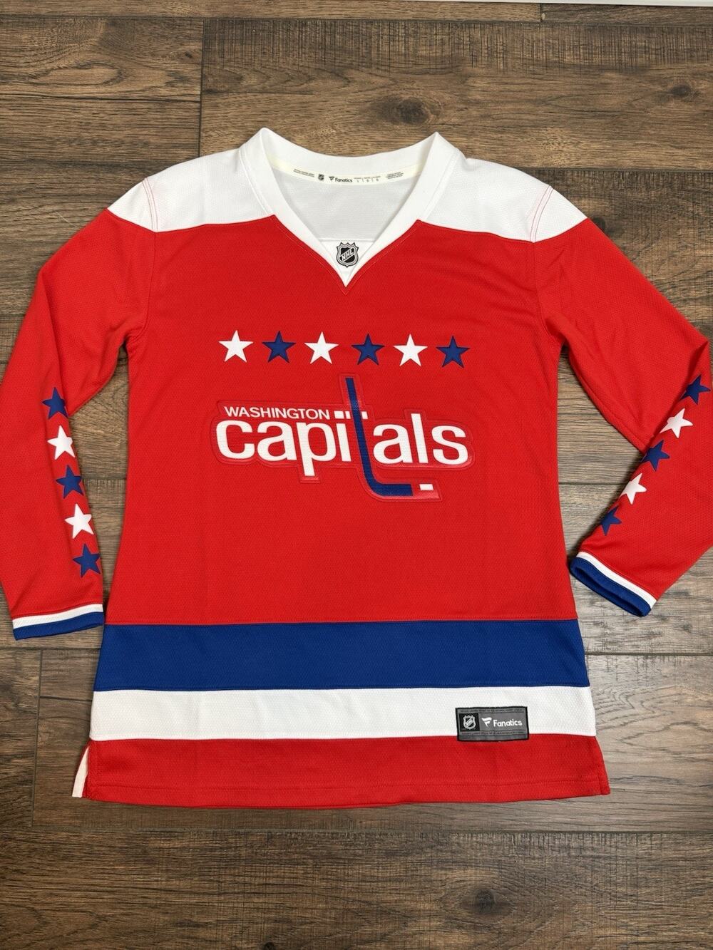 Washington Capitals NHL Fanatics Breakaway Jersey Women's Size L Red Stars